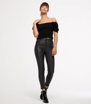 black skinny leather jeans