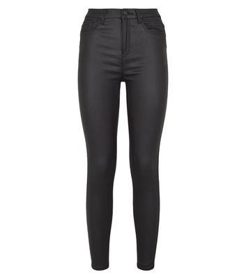 leather look skinny trousers