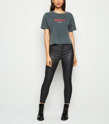 new look faux leather jeans
