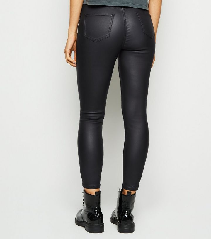 Black Coated Leather Look Super Skinny Jeans New - Black Leather Skinny Jeans Black Coated Leather Look Super Skinny Jeans New - Black Leather Skinny Jeans