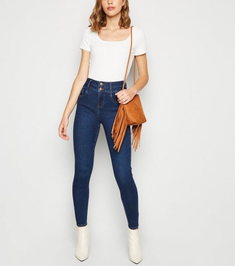 Blue 'Lift & Shape' High Waist Skinny Jeans