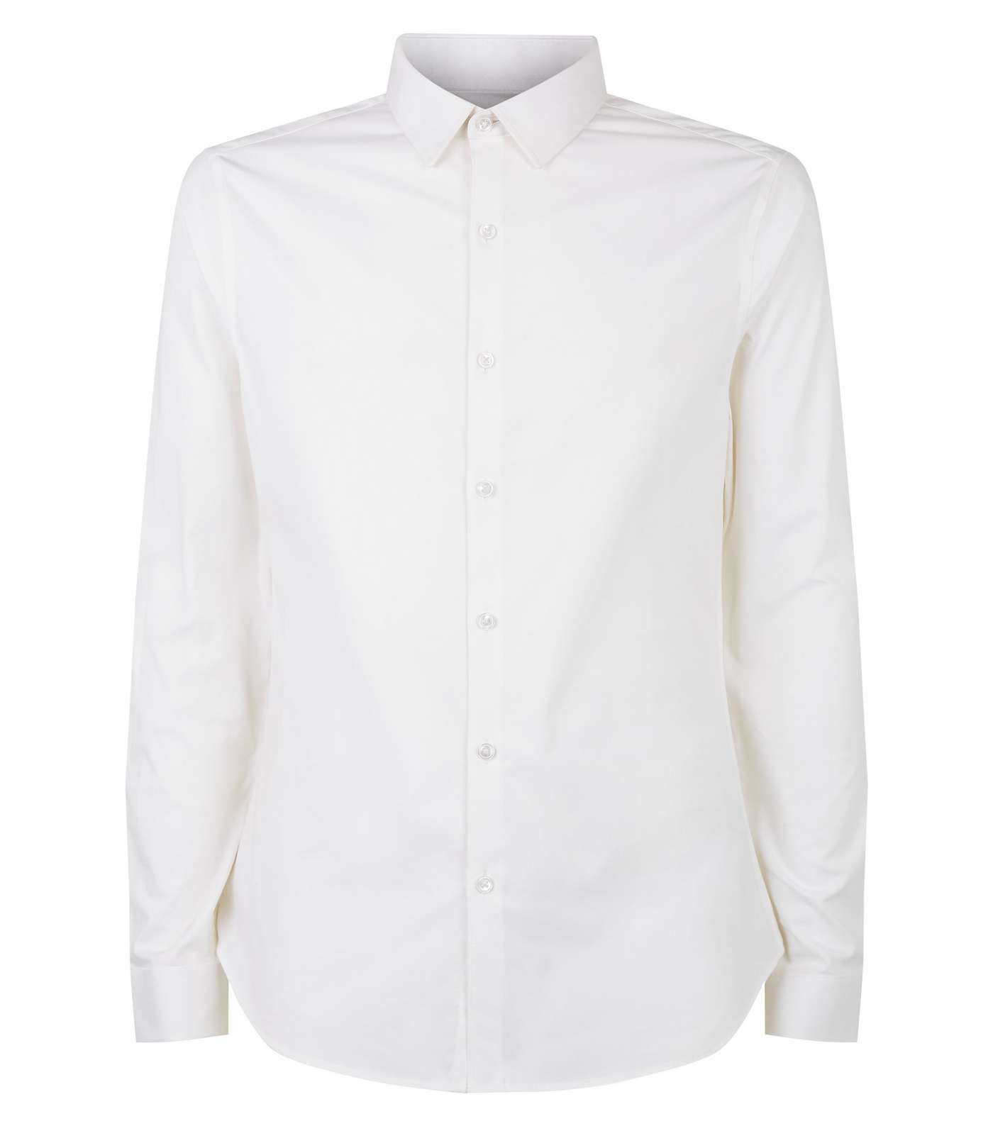White Long Sleeve Muscle Fit Shirt Image 4