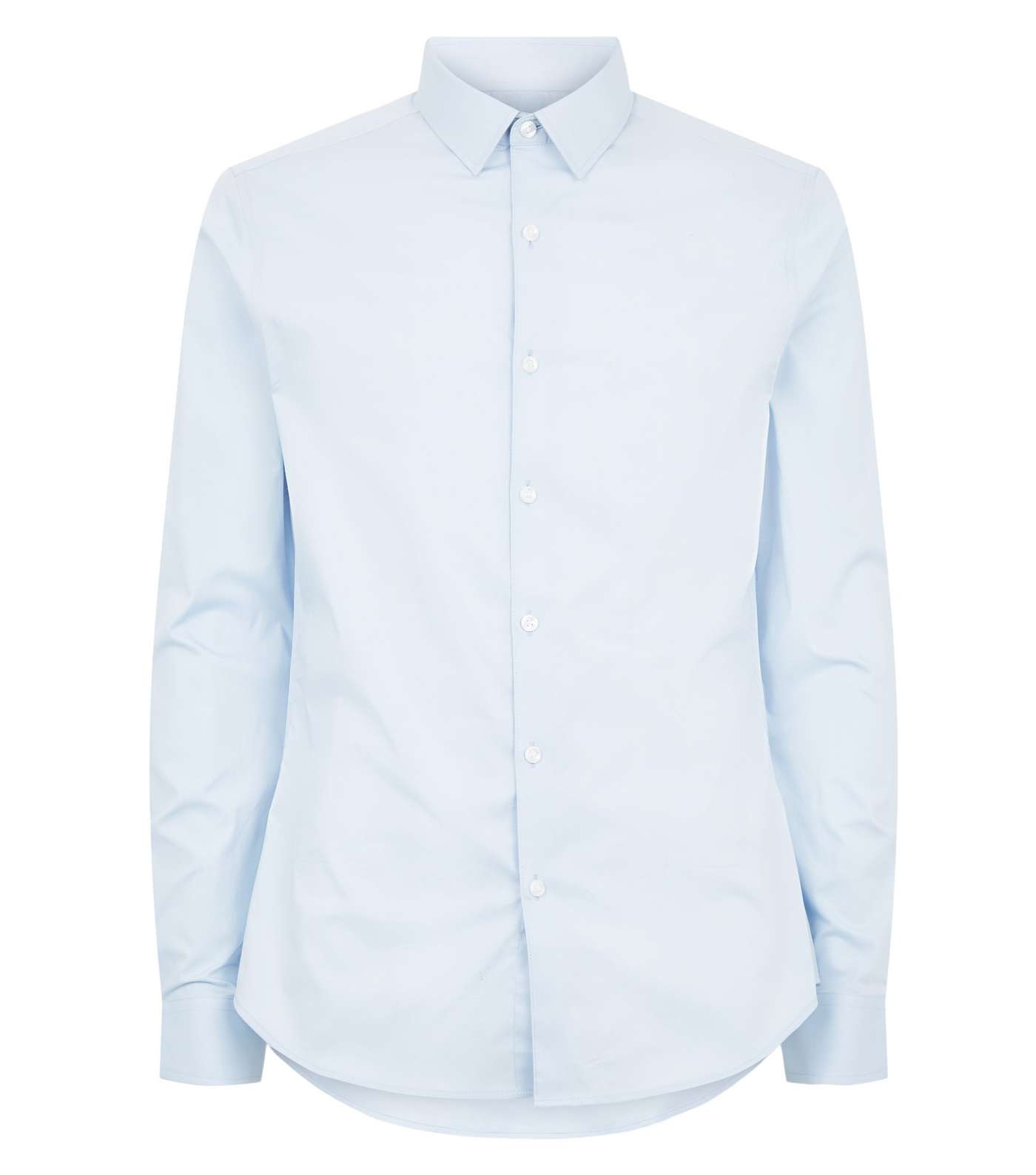 Pale Blue Long Sleeve Muscle Fit Shirt Image 4