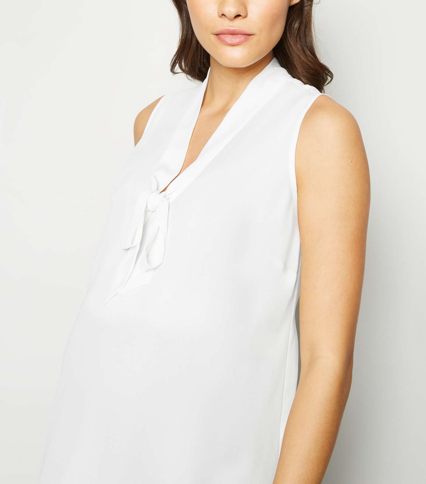 Maternity Cream Tie Front Blouse Image 5
