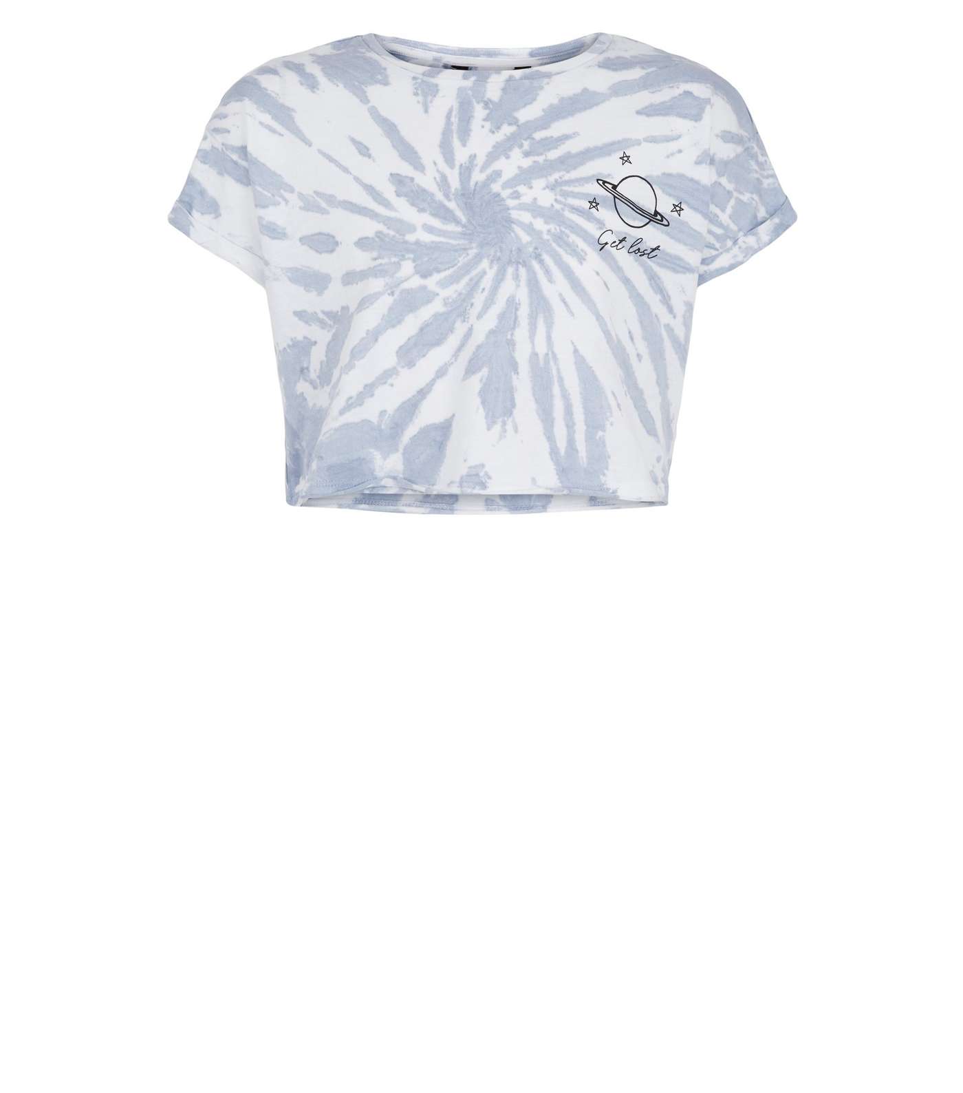 Girls Blue Tie Dye Get Lost Slogan T-Shirt Image 4