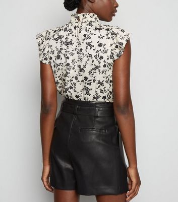 Tall Black Leather-Look High Waist 