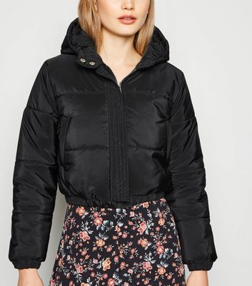 Cropped Black Coat With Hood 2024