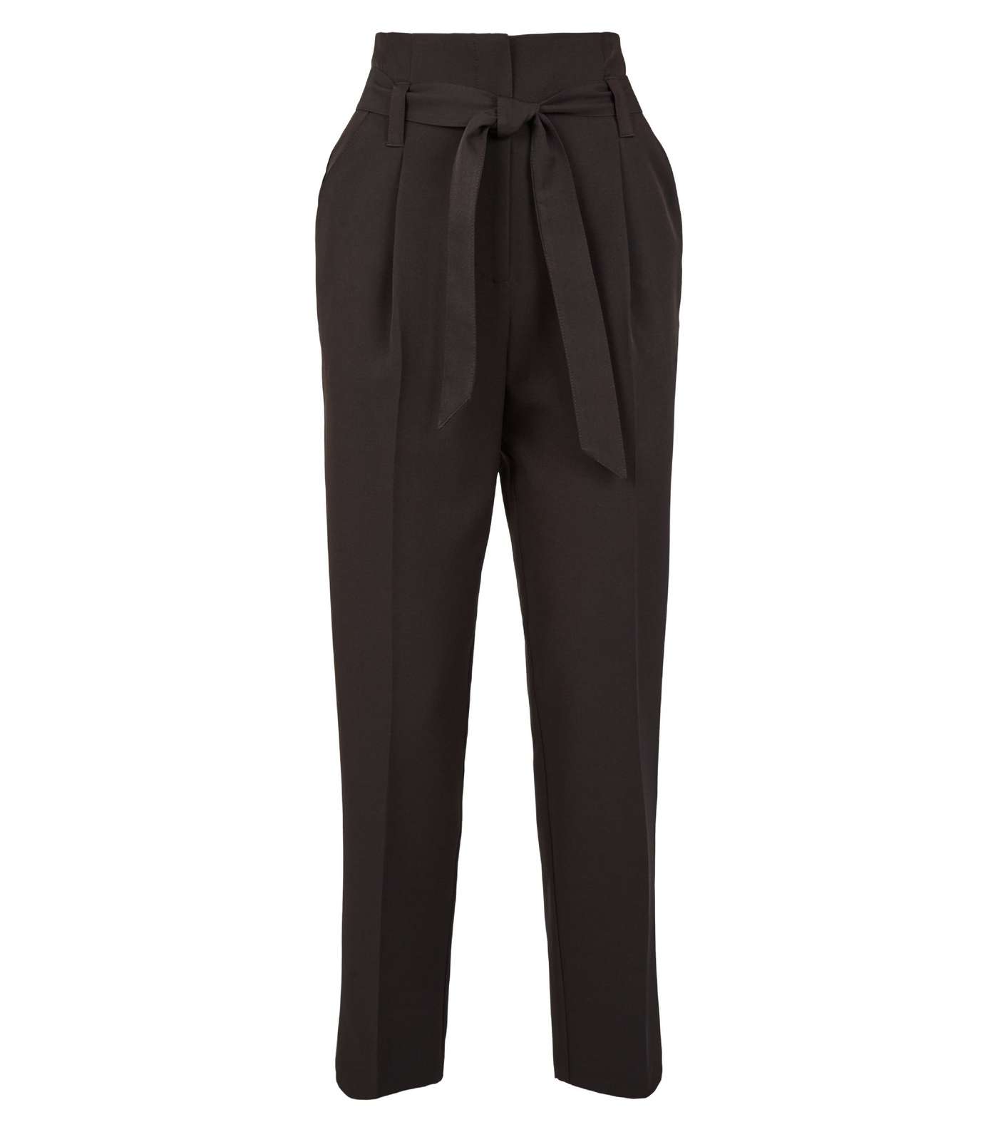 Black Belted High Waist Trousers Image 4