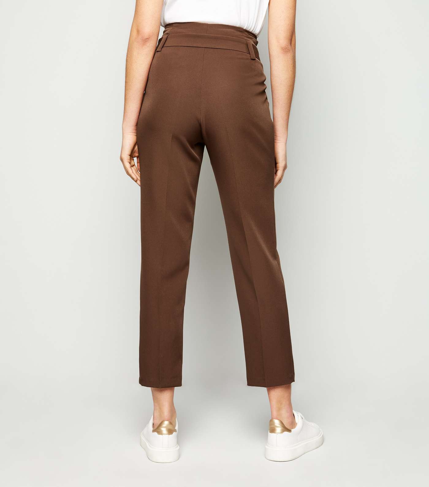 Brown Belted High Waist Trousers Image 3
