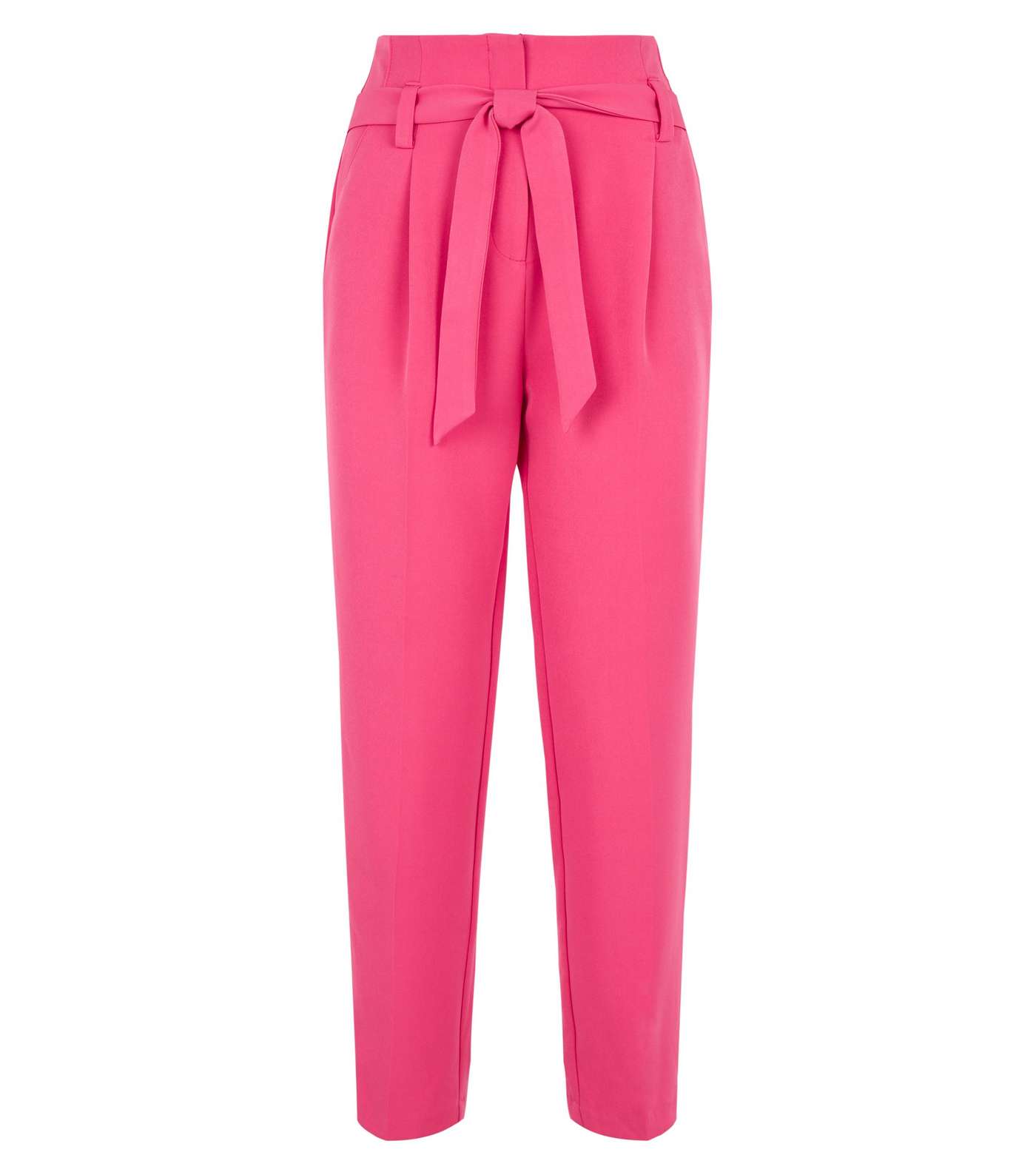 Bright Pink Belted High Waist Trousers Image 4