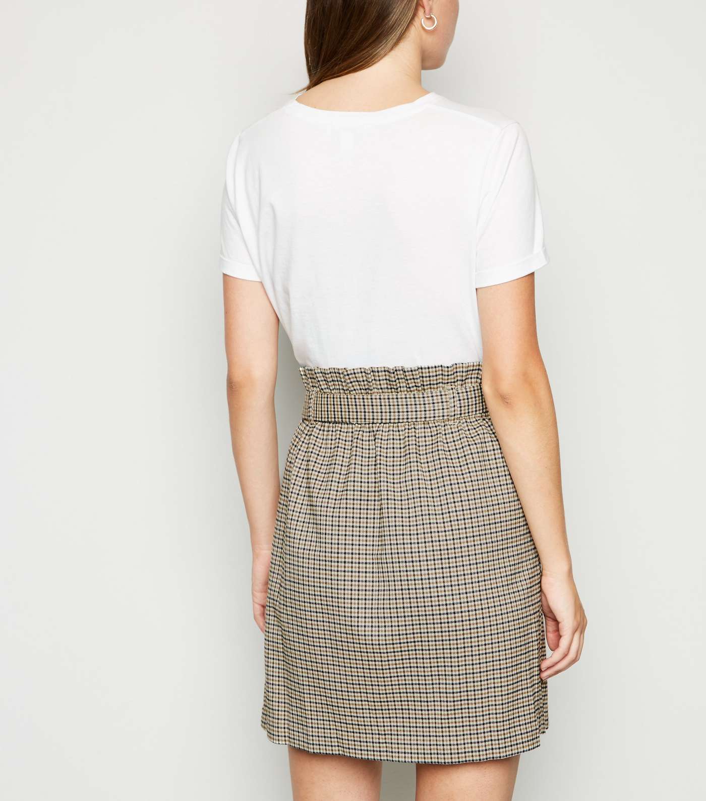Tall Black Check High Waist Mini Skirt Image 5