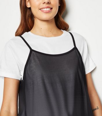 Image of Brave Soul White  In  Cotton Mesh Top New Look