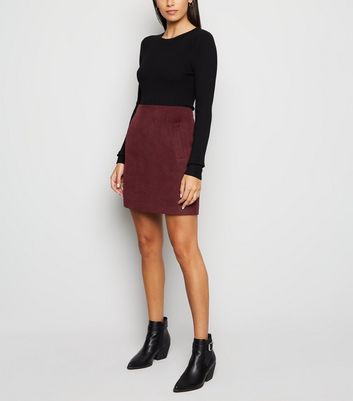 burgundy skirt with zip