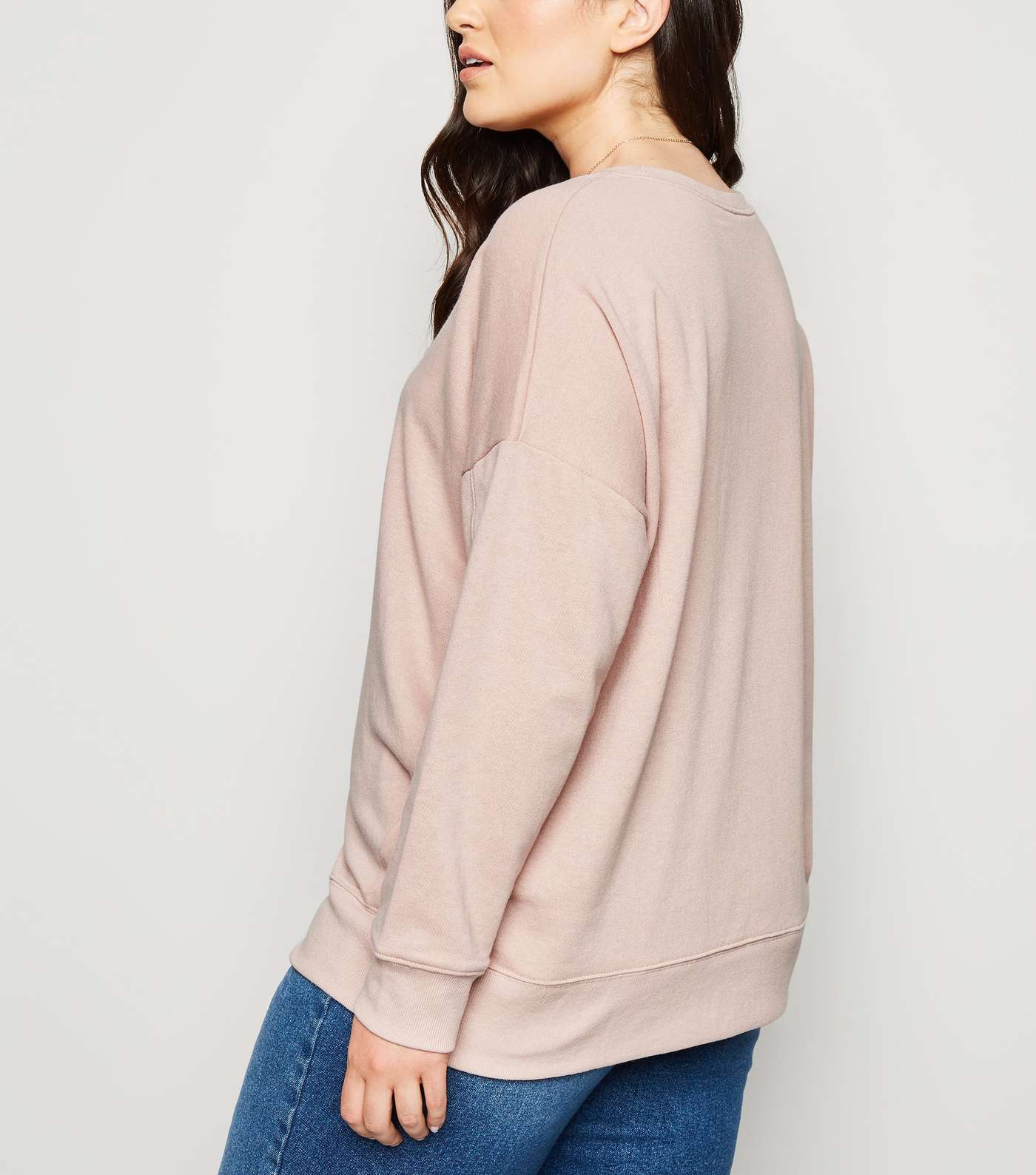 Curves Pale Pink Sweatshirt Image 3