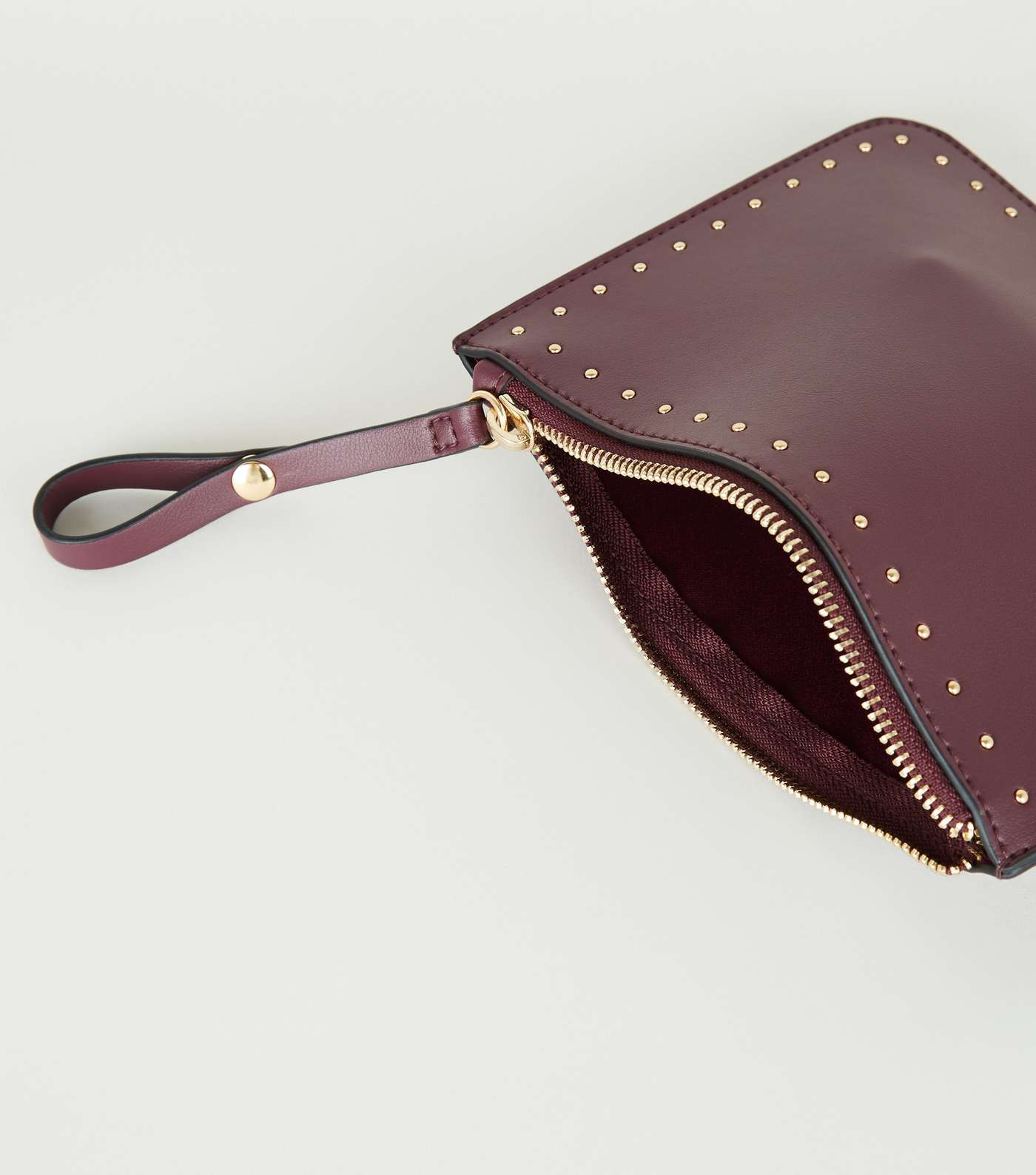 Burgundy Studded Tote Bag with Detachable Purse Image 5