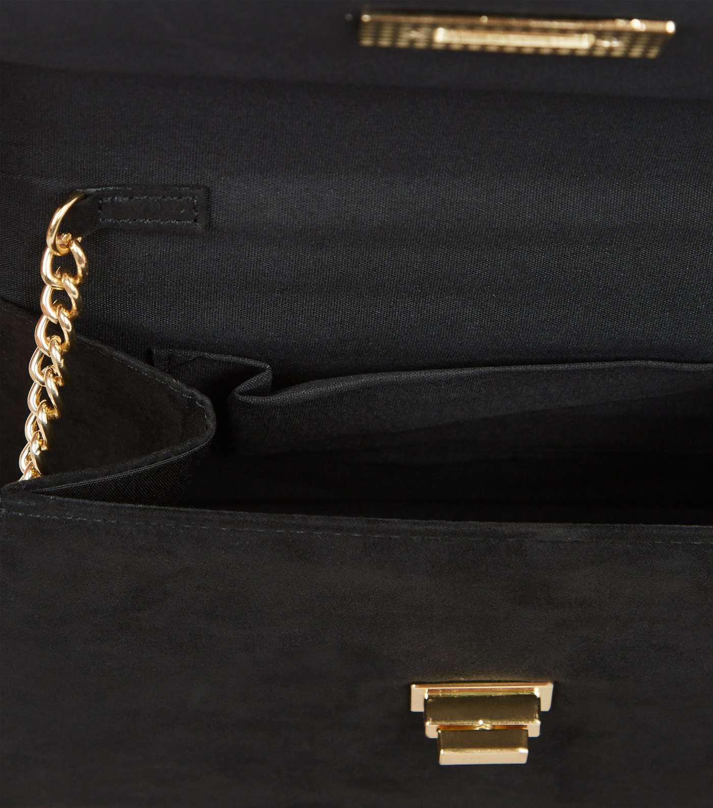 Black Suedette Top Handle Shoulder Bag  Image 4