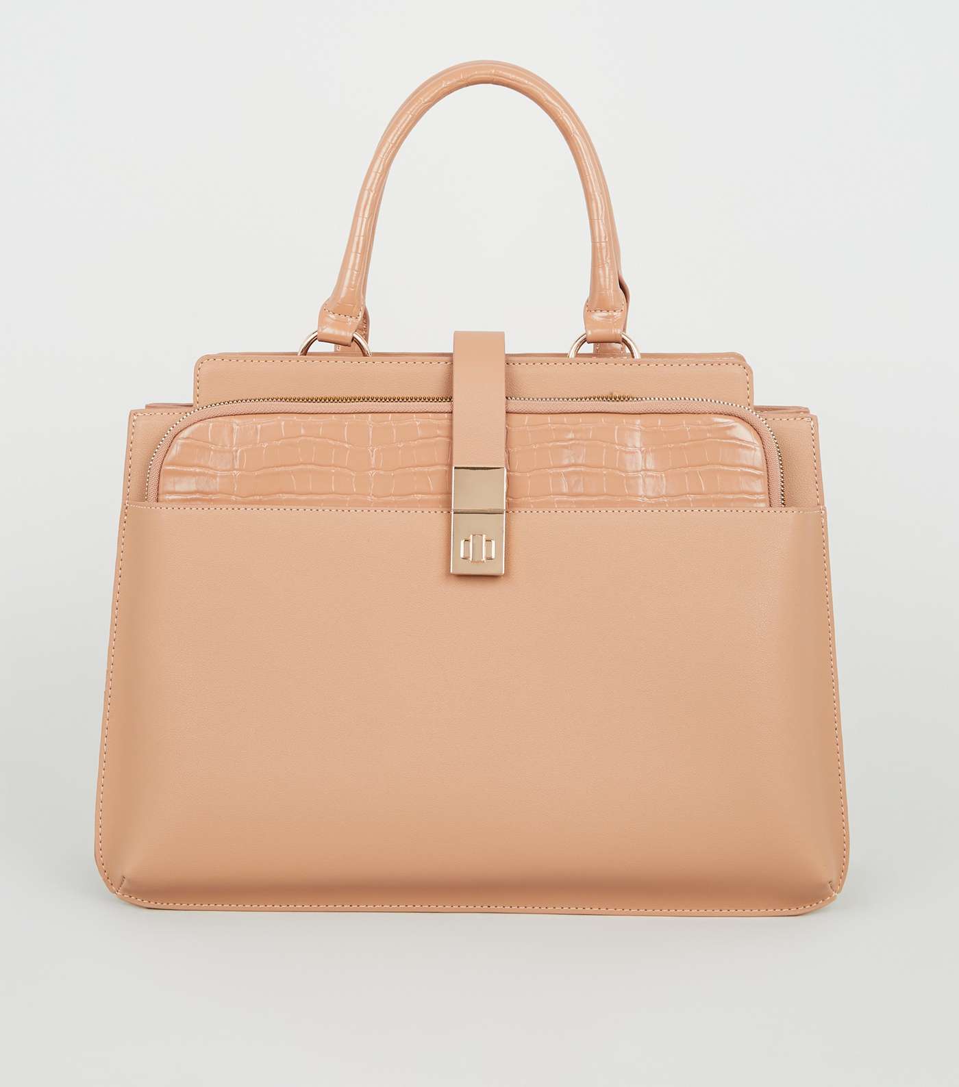 Camel Leather-Look Laptop Bag