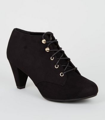 new look black lace up heels