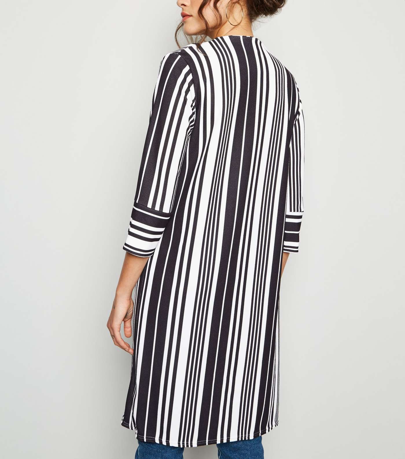 Mela Black Stripe Longline Blazer  Image 3