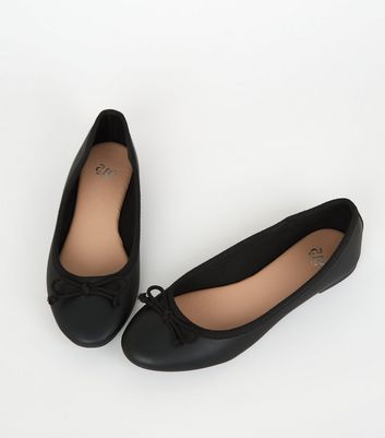 Girls black sales ballet shoes