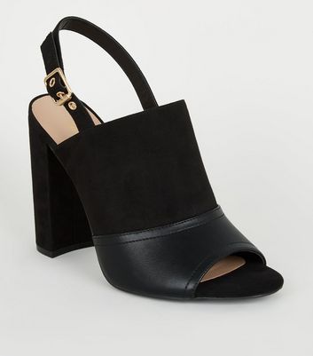 new look black slingback shoes