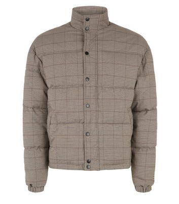 mens checked padded jacket