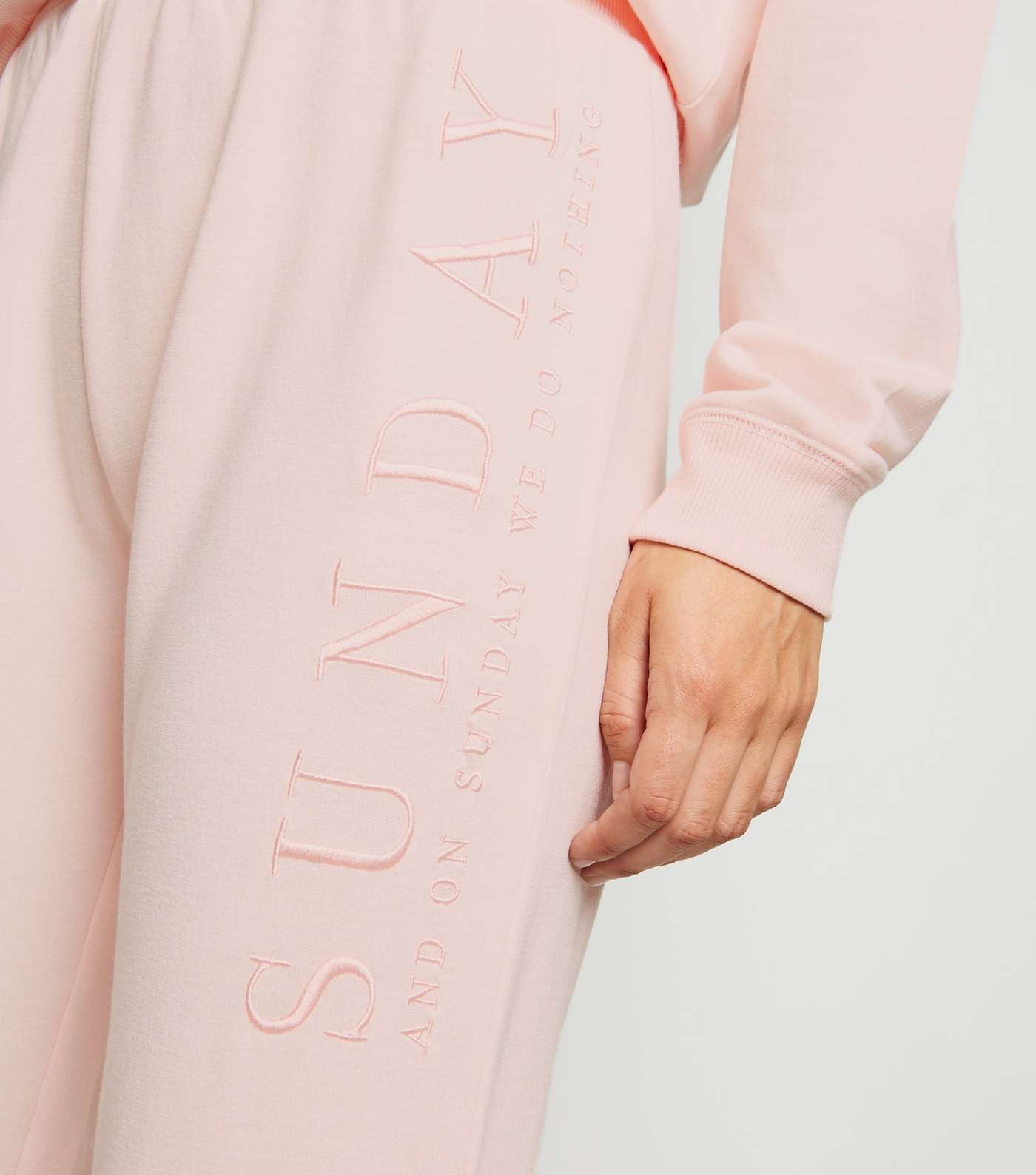 Mid Pink Sunday Slogan Pyjama Joggers Image 5