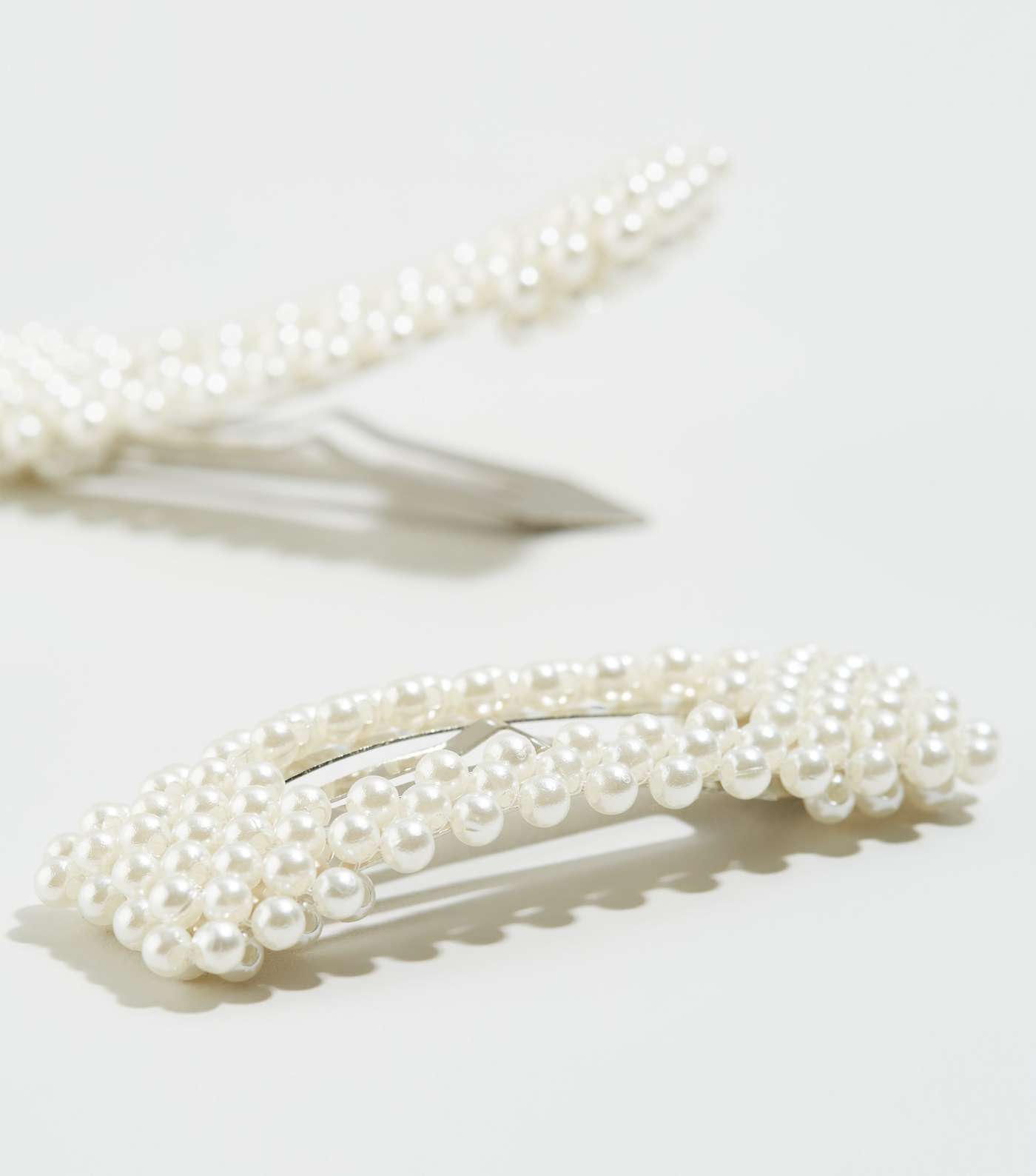 2 Pack Cream Faux Pearl Hair Clips Image 3