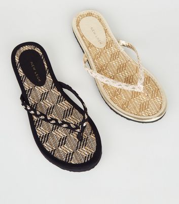 raffia flip flops