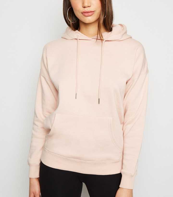 Pale Pink Long Sleeve Jersey Hoodie