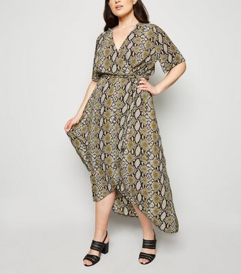 New look snake hot sale print wrap dress