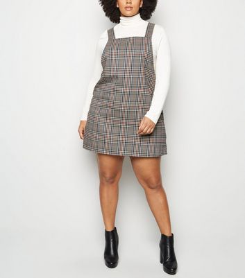 new look curve pinafore dress