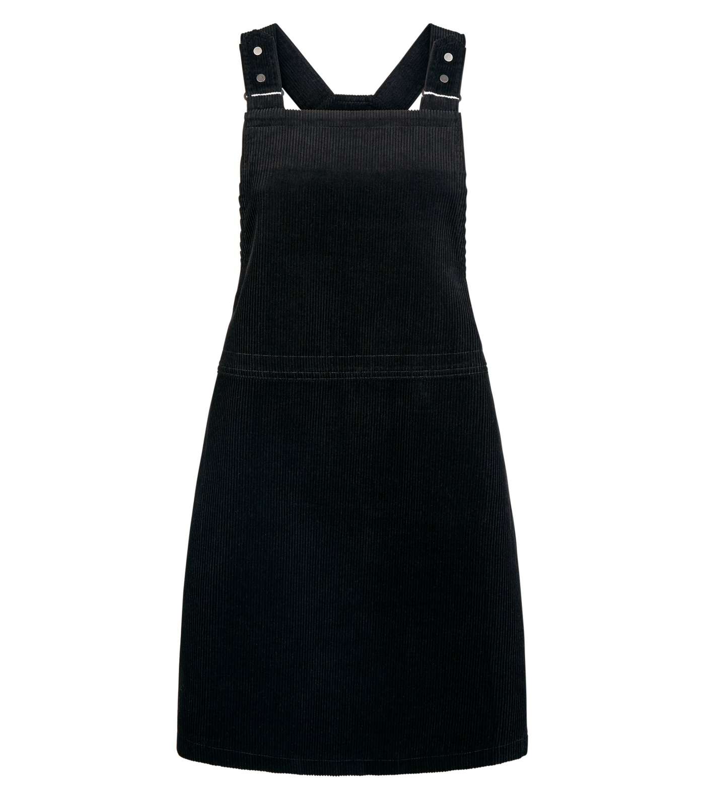 Petite Black Corduroy Pinafore Dress Image 4