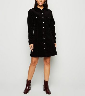 new look black cord dress