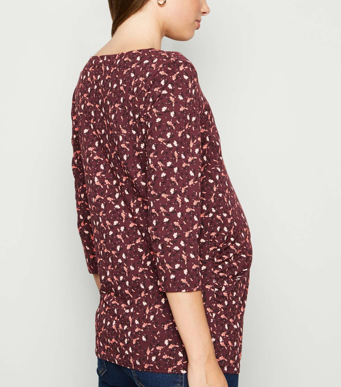 Maternity Multicoloured Ditsy Floral Top Image 3