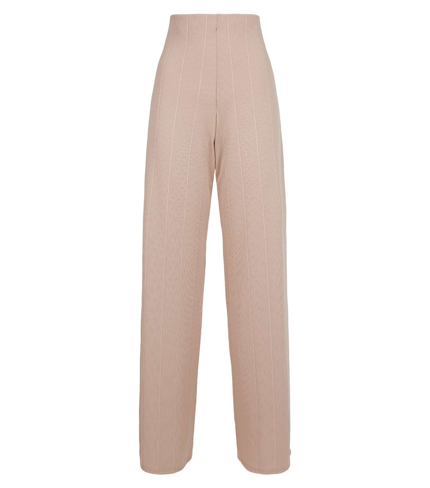 Stone Ribbed Wide Leg Trousers Image 4