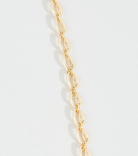 Goldfarbene Choker-Kette mit Ziermuscheln