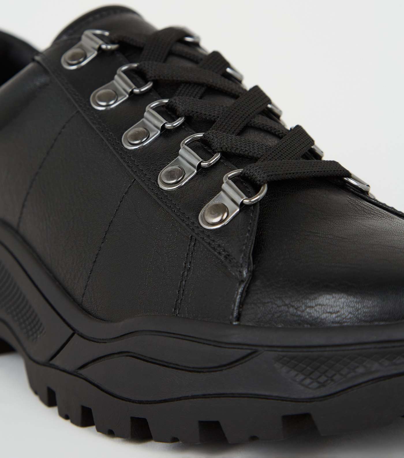 Black Leather-Look Chunky Trainers Image 4