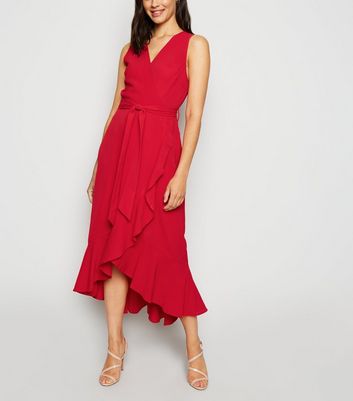 ax paris red frill dress