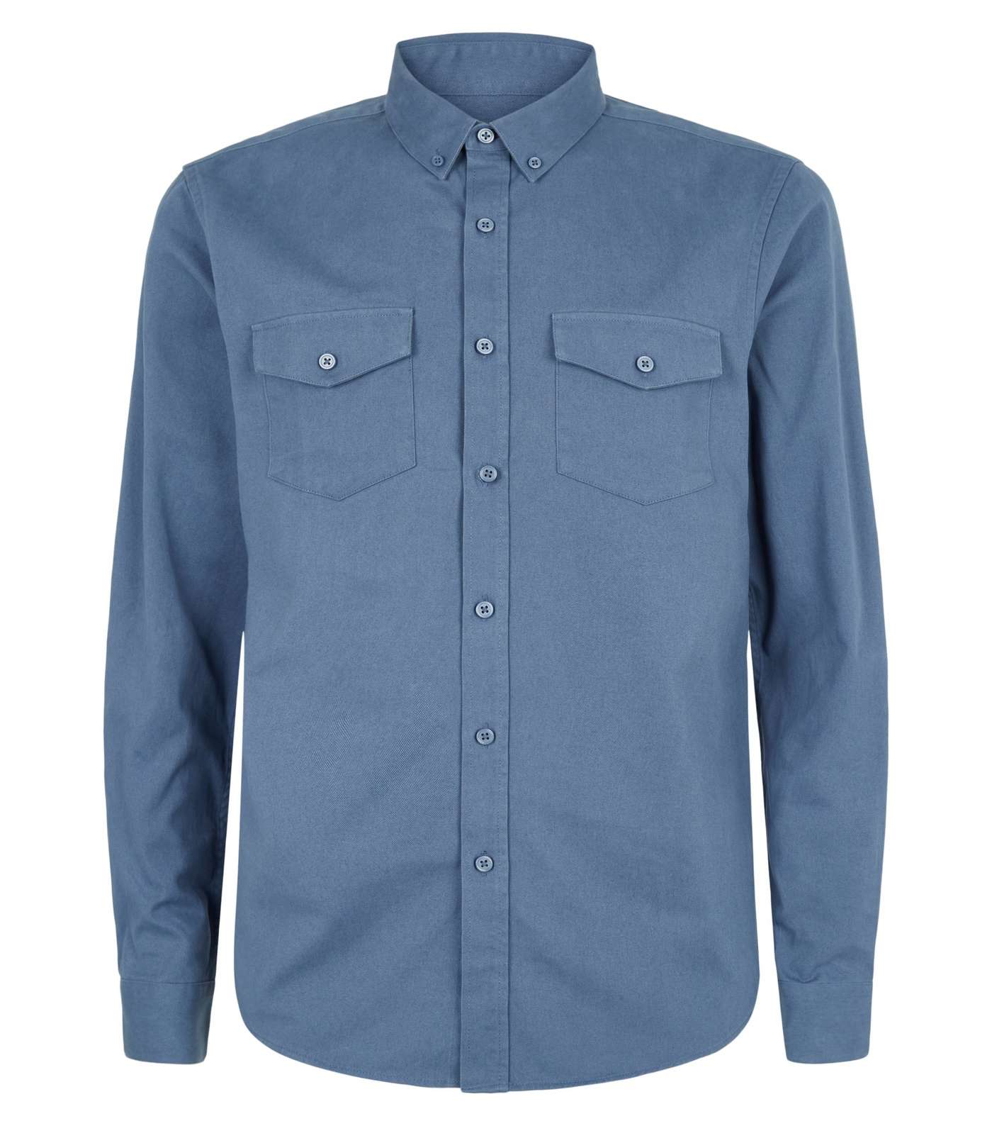 Blue Twill Long Sleeve Shirt Image 4