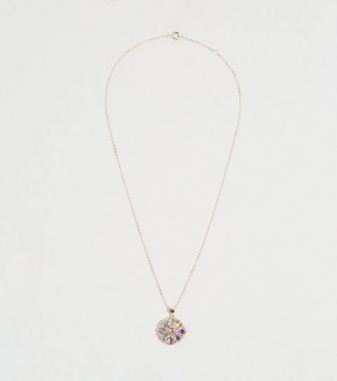 Rose Gold Cubic Zirconia Flower Necklace