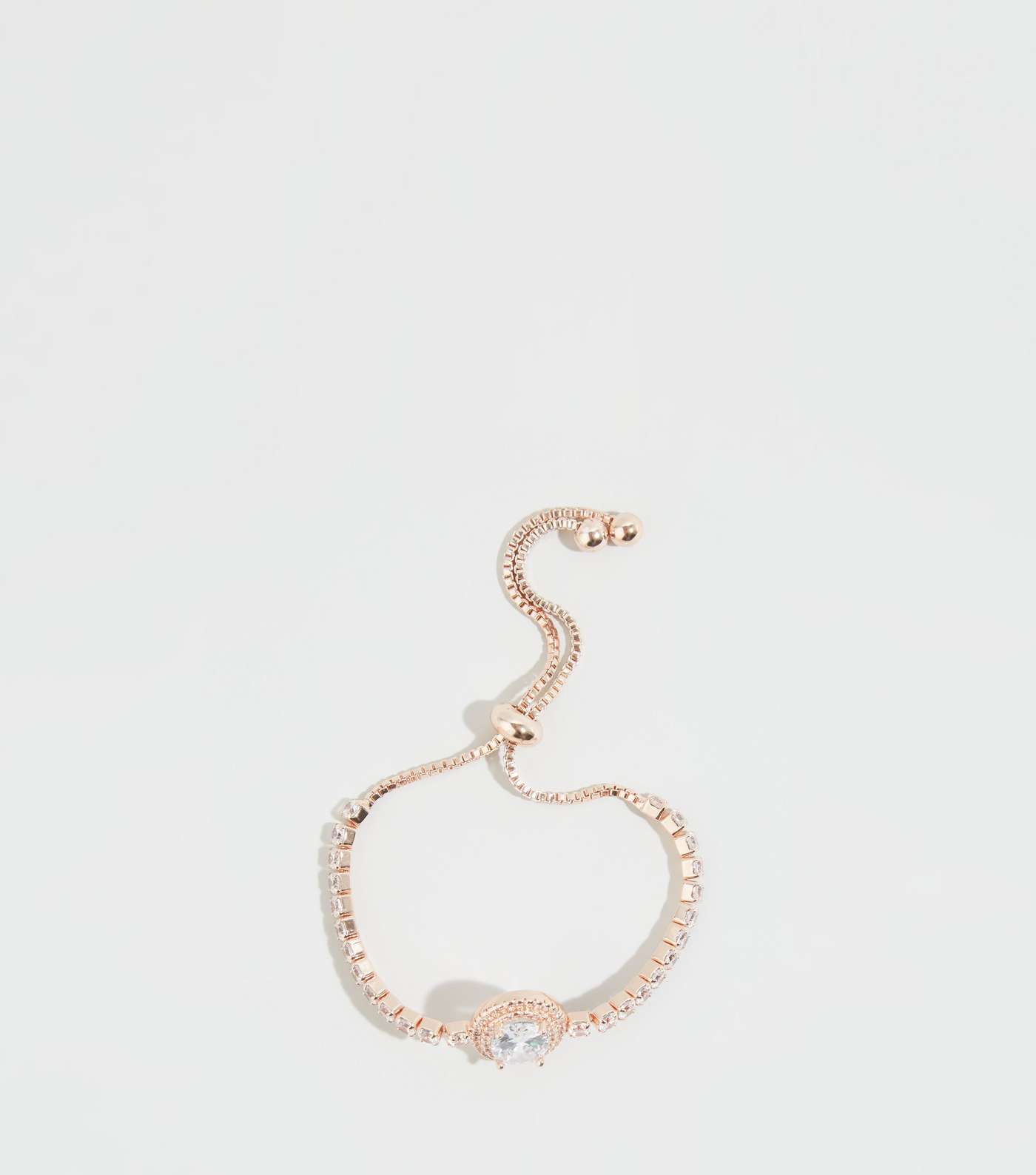 Rose Gold Cubic Zirconia Oval Bracelet
