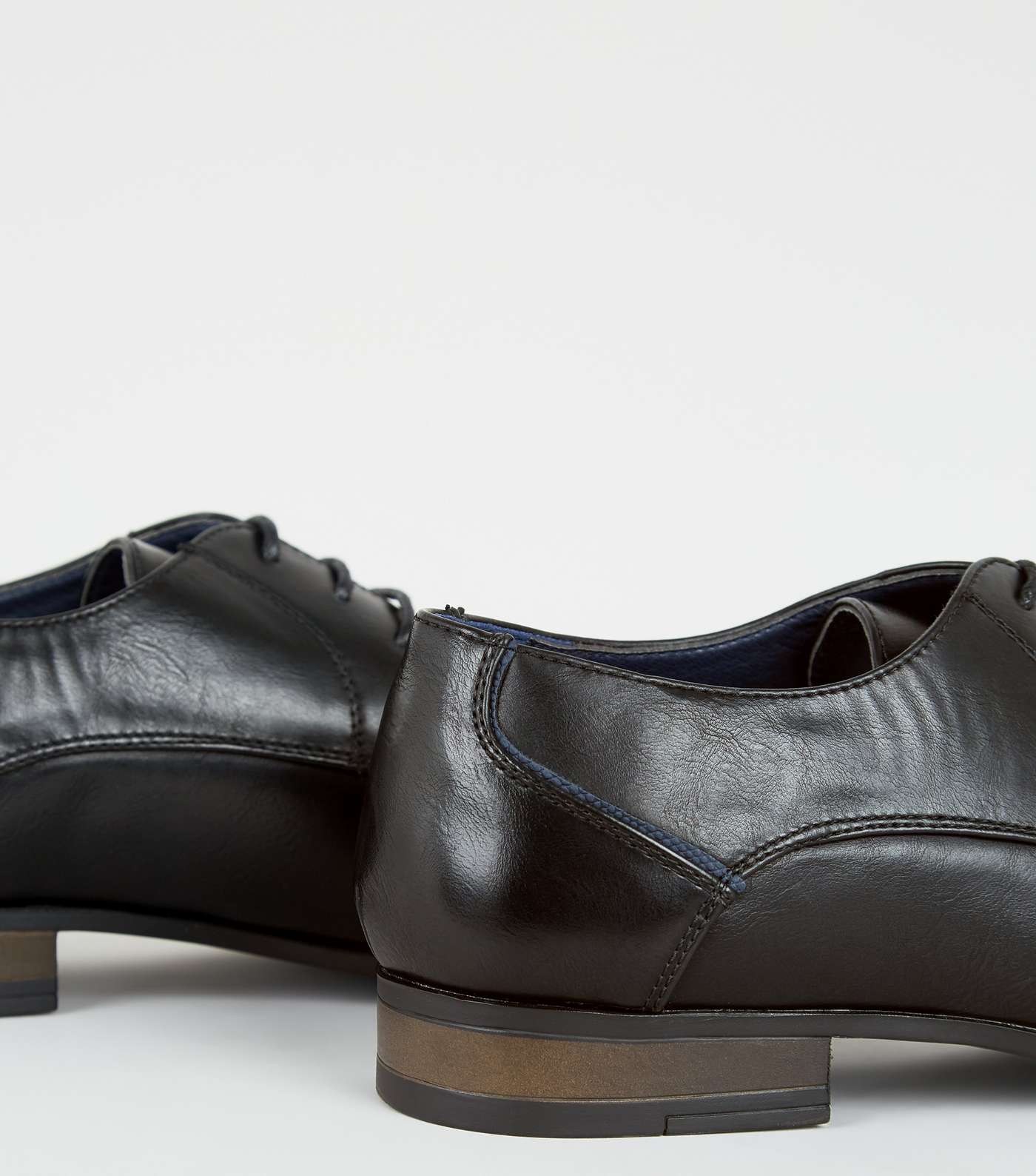 Black Leather-Look Lace Up Formal Shoes Image 4