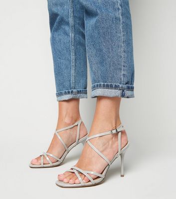 Strappy 2024 grey heels