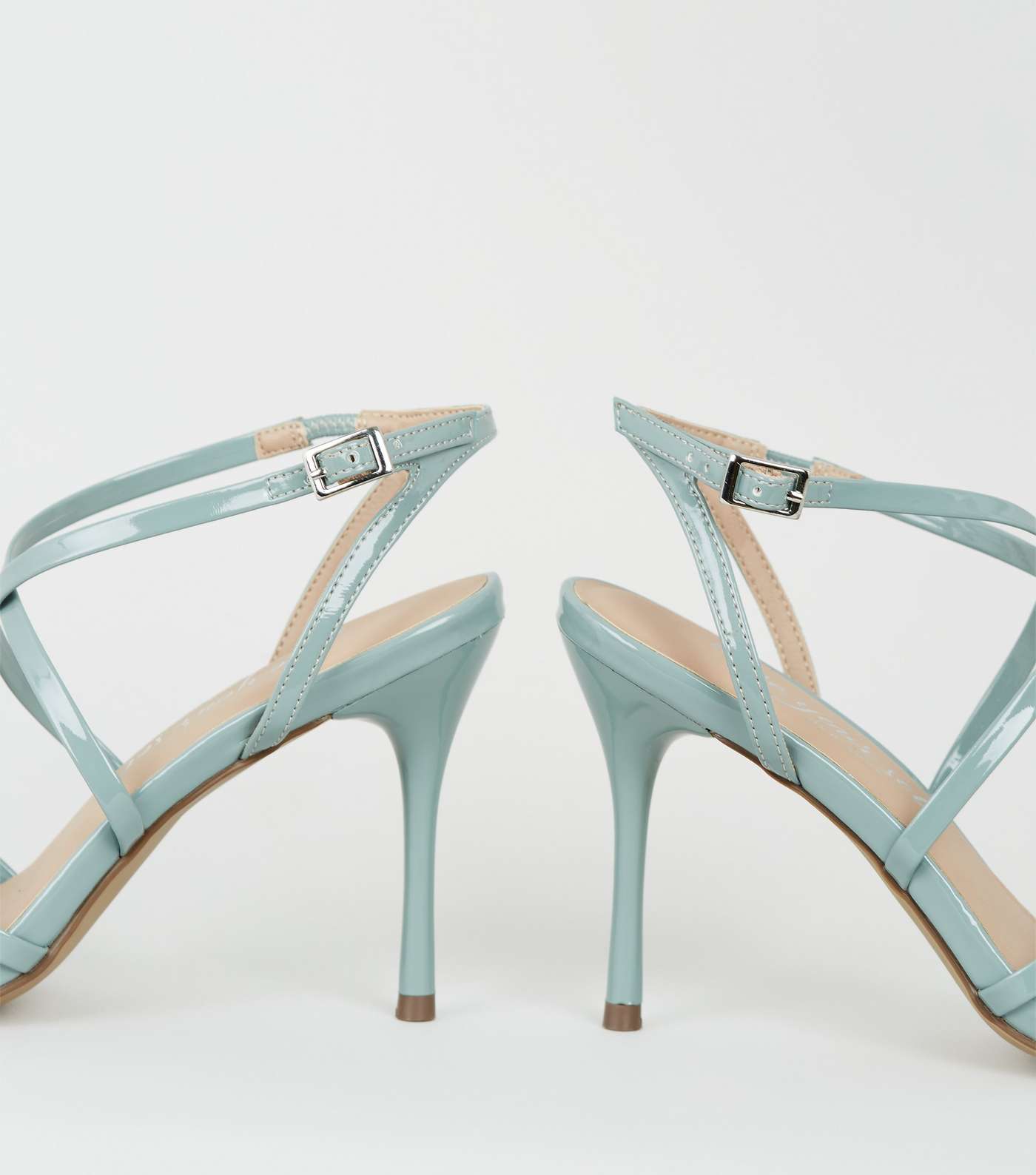 Mint Green Patent Strappy Stiletto Heels Image 4