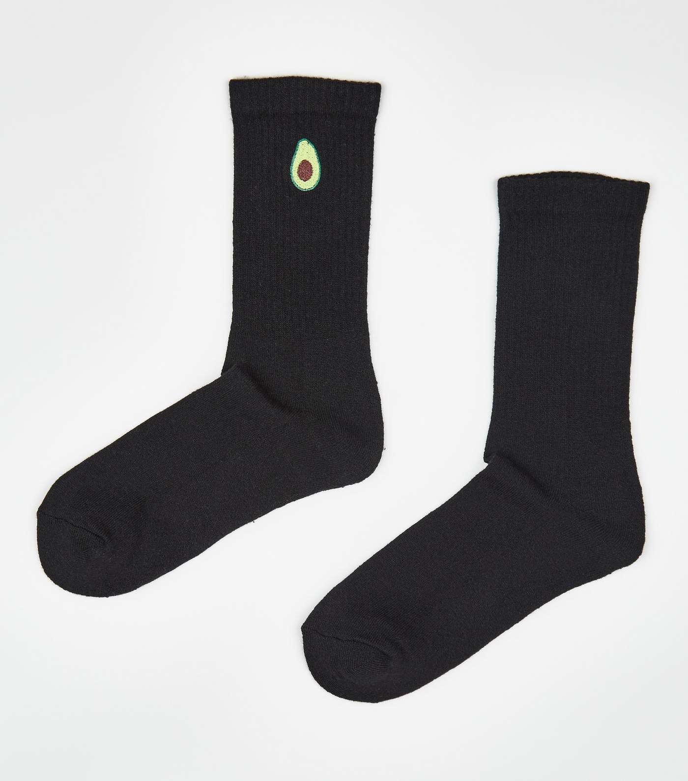 Black Avocado Embroidered Sports Socks