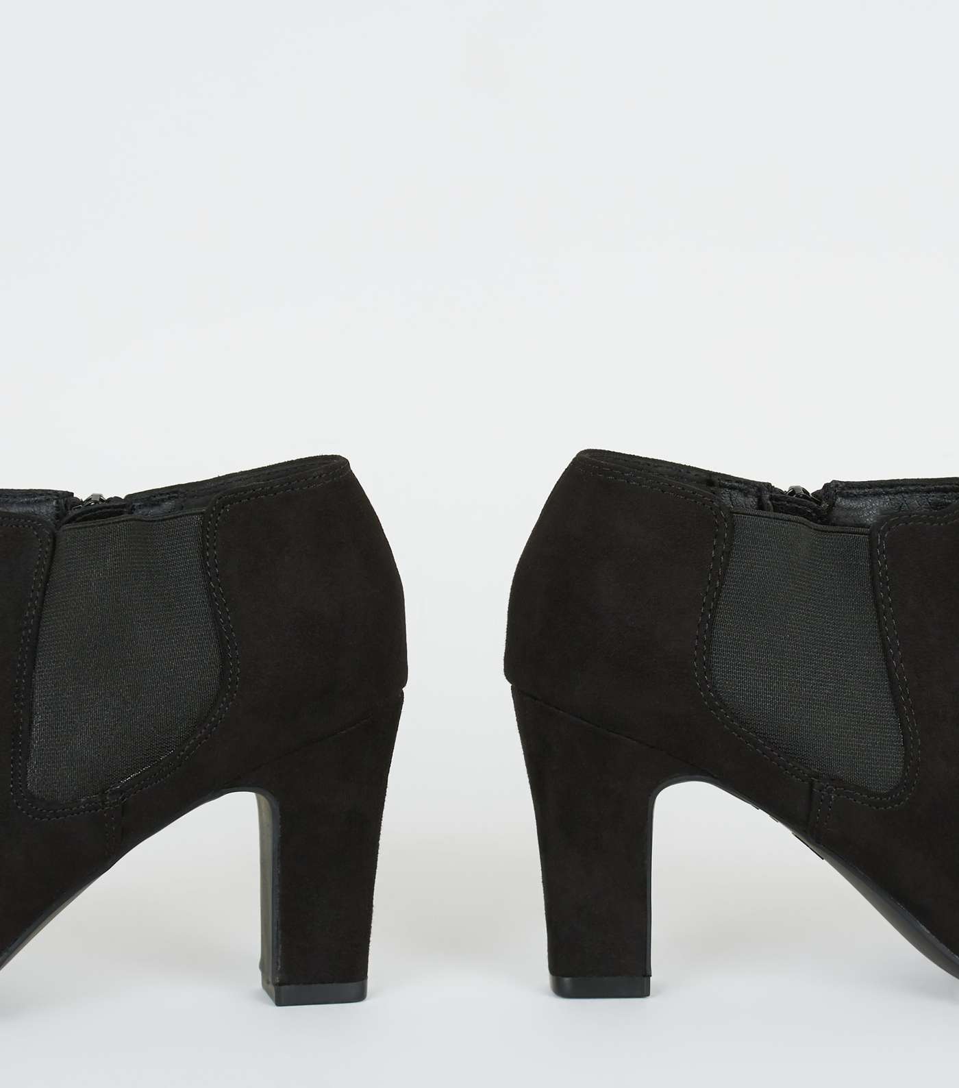 Wide Fit Black Block Heel Chelsea Shoe Boots Image 3