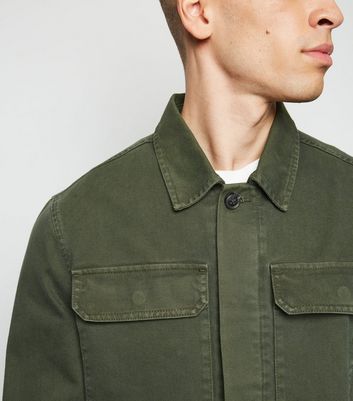 mens khaki shacket