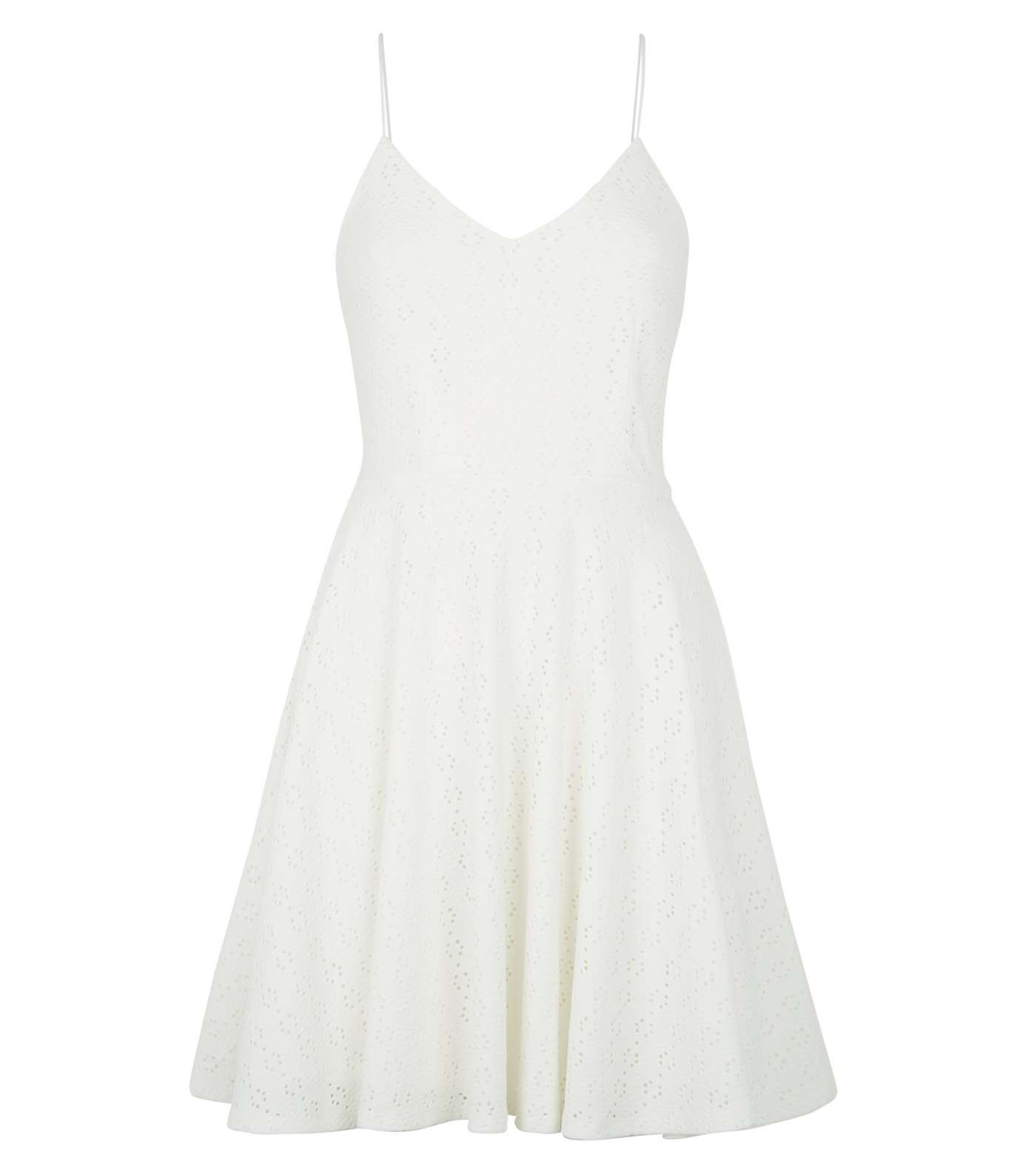 White Broderie Skater Dress Image 4