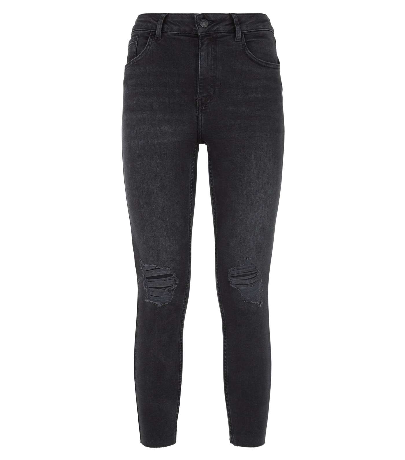 Petite Black High Rise 'Lift & Shape' Skinny Jeans Image 4